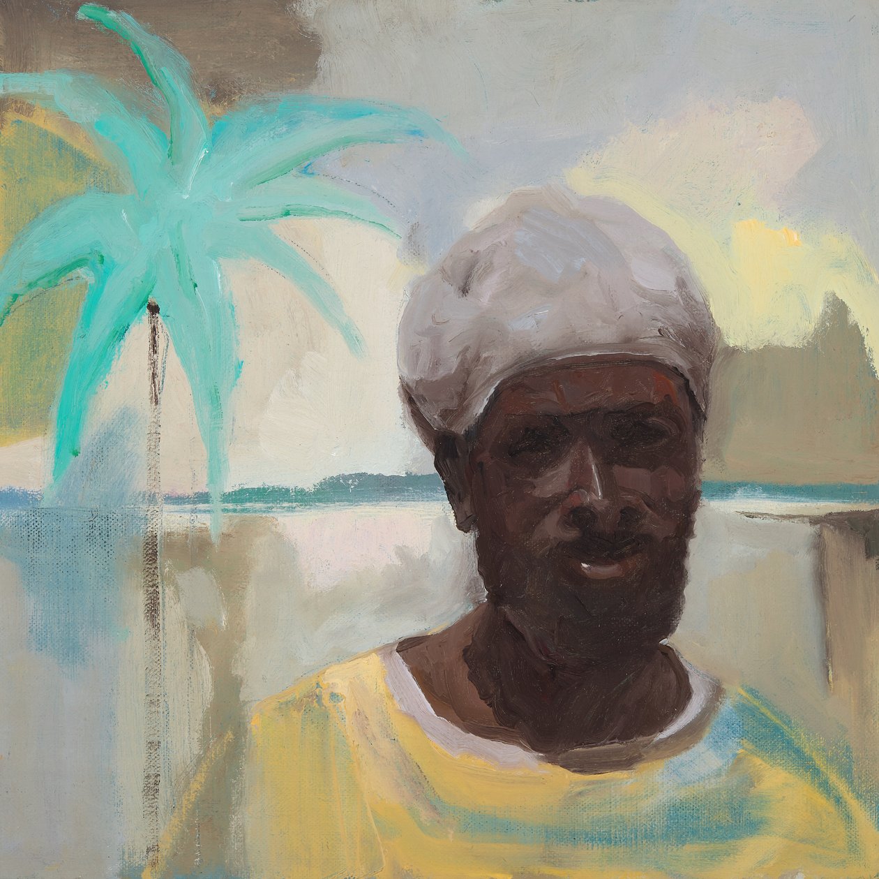 Antiguan Man, 2019 (olej na płótnie) autorstwa Genevieve French