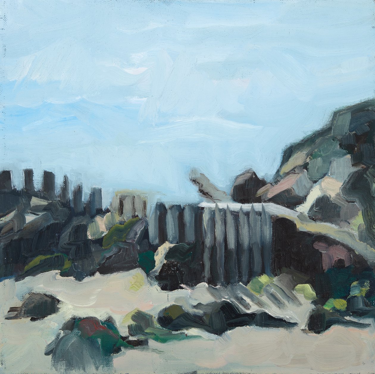 Plaża, 2019 (olej na płótnie) autorstwa Genevieve French