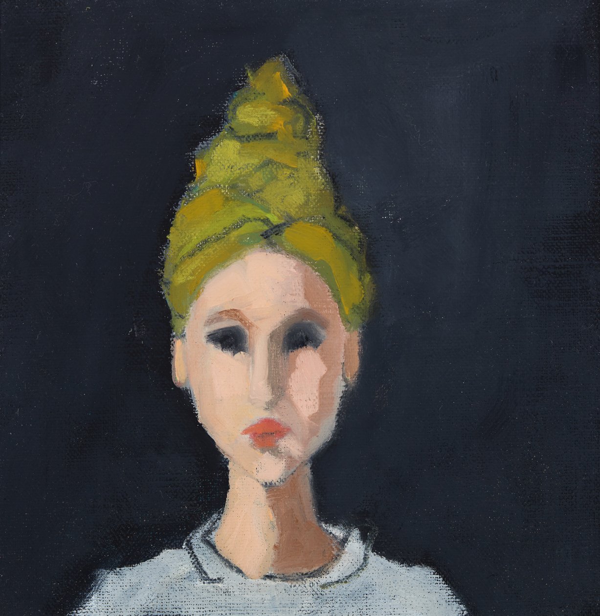 Dziewczyna z zielonym turbanem, 2017 (olej na płótnie) autorstwa Genevieve French