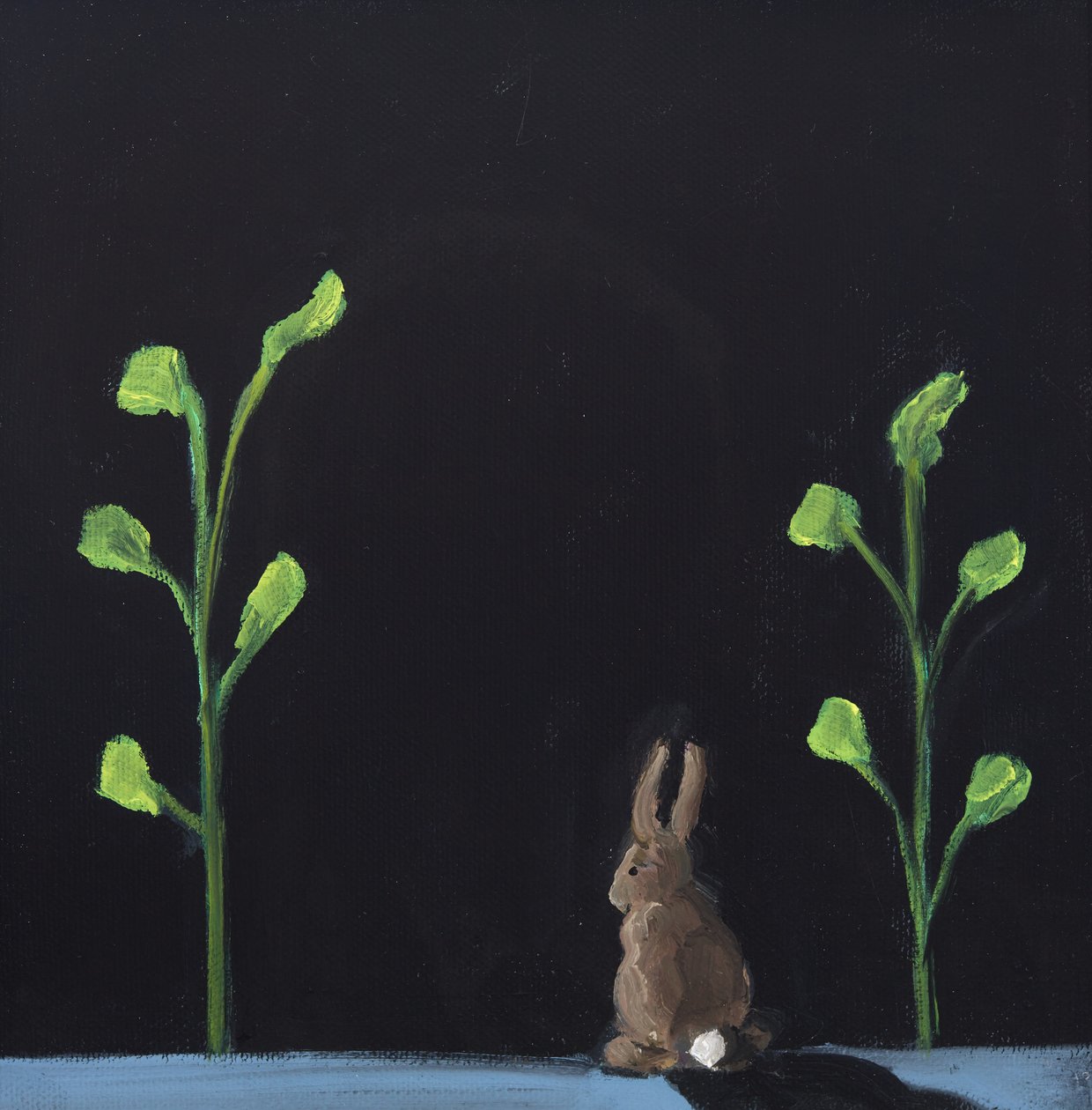 Nocny królik, 2019 (olej na płótnie) autorstwa Genevieve French