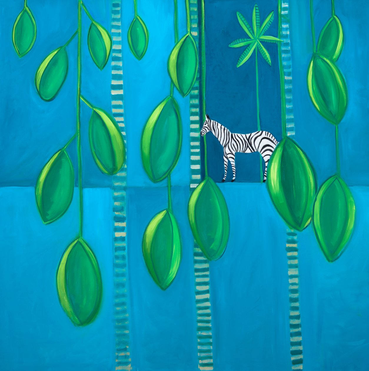 Where Zebras Live, 2017 (olej na płótnie) autorstwa Genevieve French