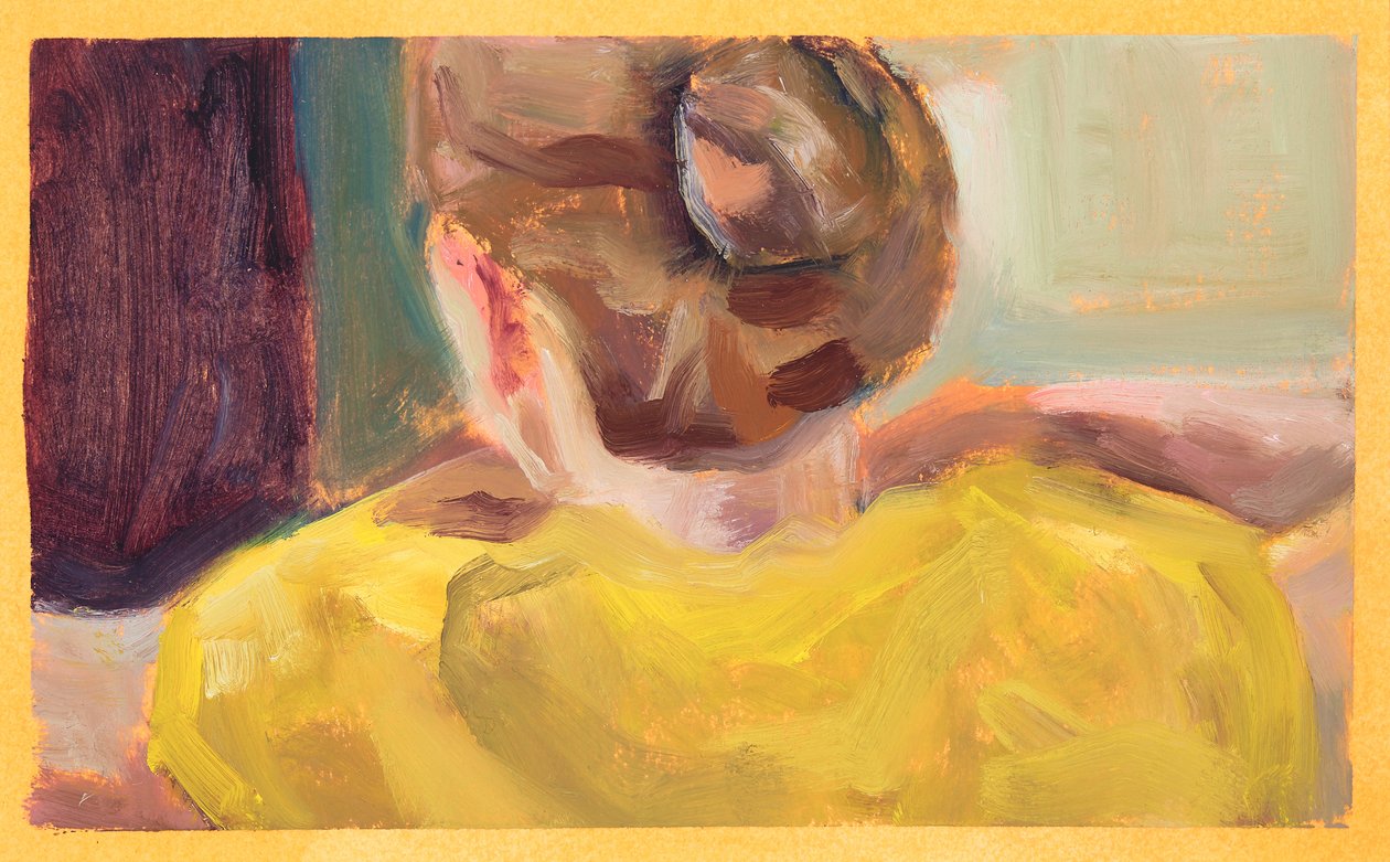 Żółty skoczek (olej na papierze) autorstwa Genevieve French