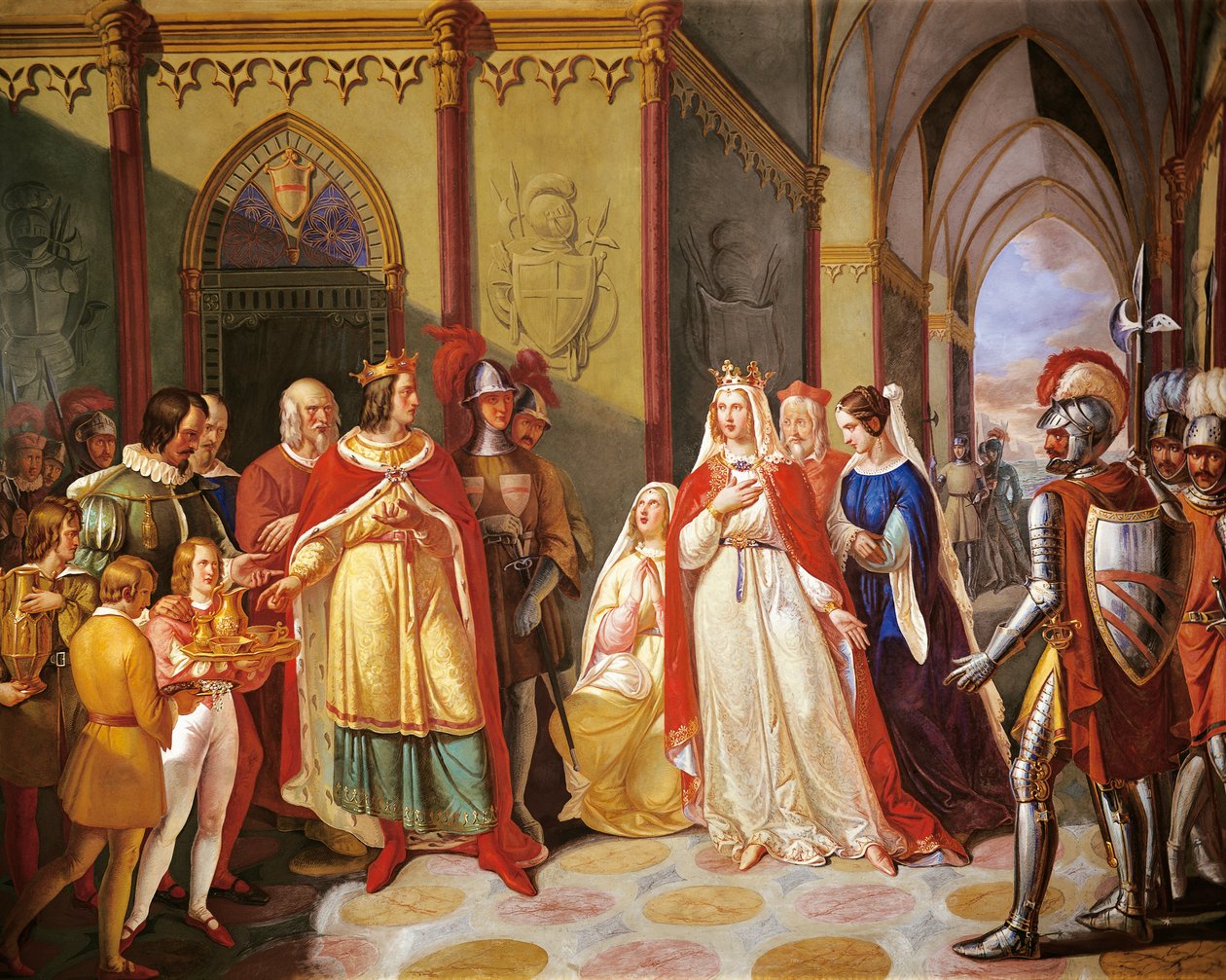 Tankred odsyła Konstancję z Hauteville do męża Henryka IV przez Gennaro Maldarelli (1795-1858), Włochy autorstwa Gennaro Maldarelli