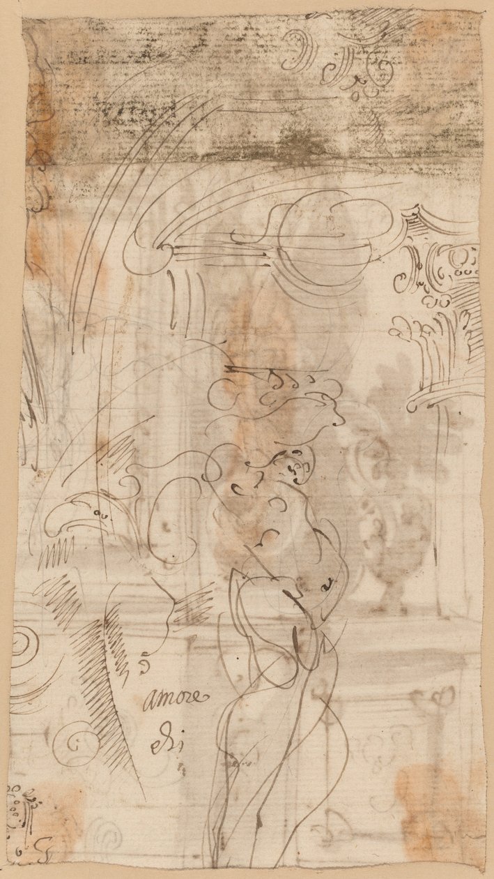 Studium architektoniczne z Atlantydą autorstwa Genoese 17th Century