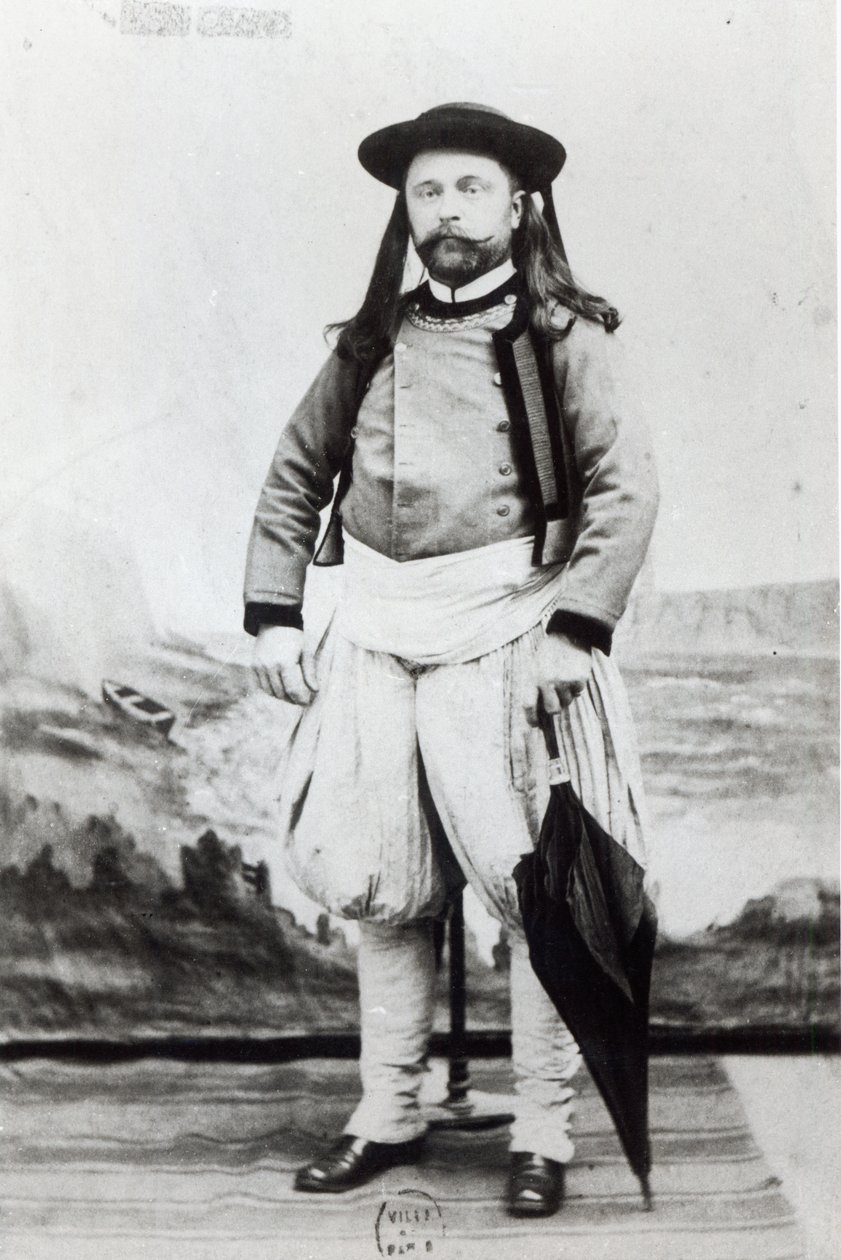 Emile Zola (1840-1902), sfotografowany w Quimper (bw zdjęcie) autorstwa Genot