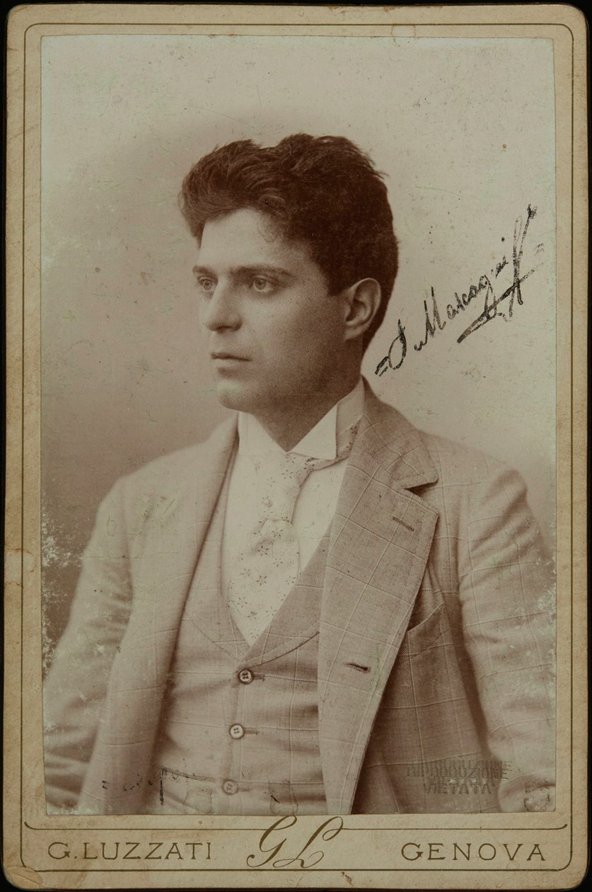 Portret kompozytora Pietro Mascagniego 1863-1945, ok. 1930 r. 1890. autorstwa Genova . Photo studio Luzzati