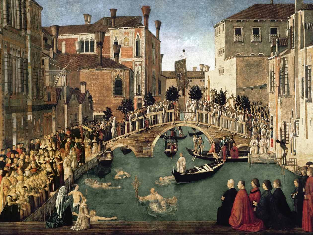 Cud Krzyża na moście San Lorenzo, 1500 r. (szczegóły patrz 61115) autorstwa Gentile Bellini