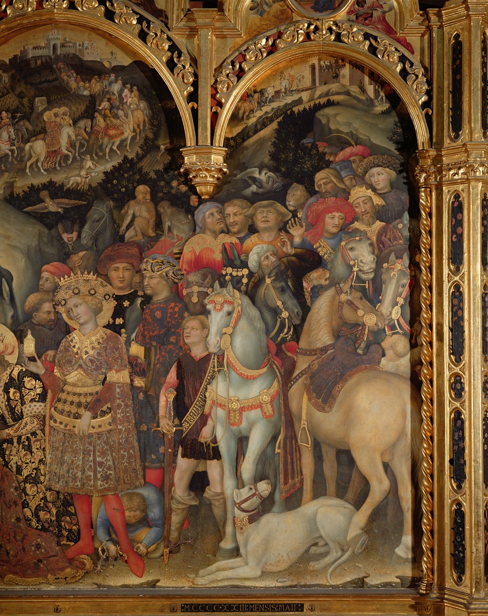 Adoracja detalu Trzech Króli, 1423 (tempera na desce) autorstwa Gentile da Fabriano