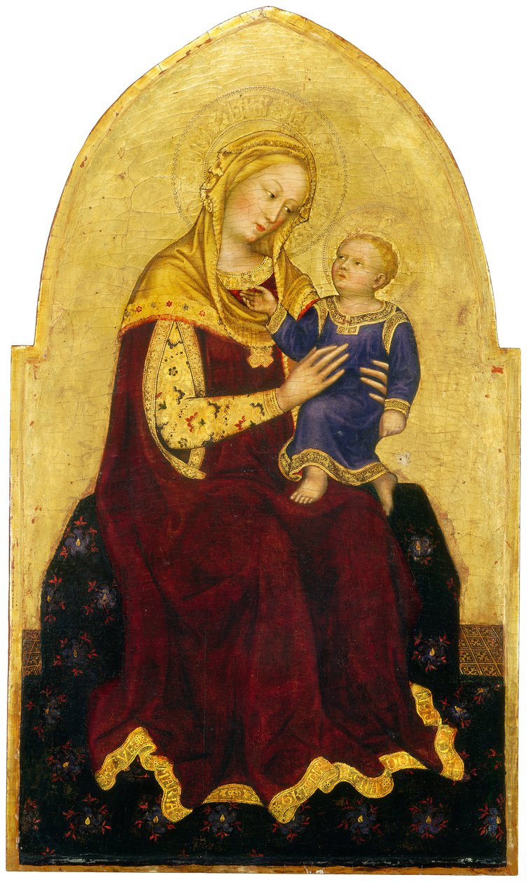 Madonna z Dzieciątkiem na tronie, ok. 1420 (tempera na panelu) autorstwa Gentile da Fabriano