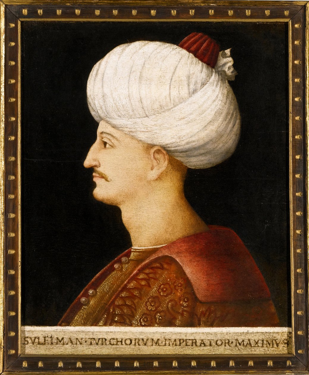 Portret Sulejmana (Sulejmana) I Wspaniałego (1494-1566), sułtana osmańskiego"" Anonimowy obraz - Sułtan Sulejman I Wspaniały autorstwa Belliniego, poganina autorstwa Gentile (school of) Bellini