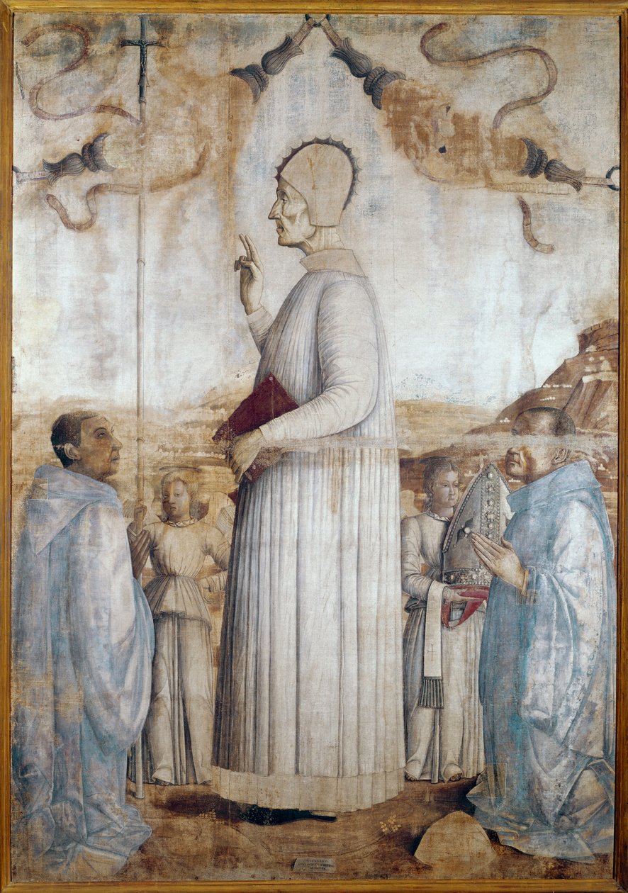 Lawrence Giustiniani lub Lorenzo Giustiniani (tempera na drewnie). autorstwa Gentile Bellini