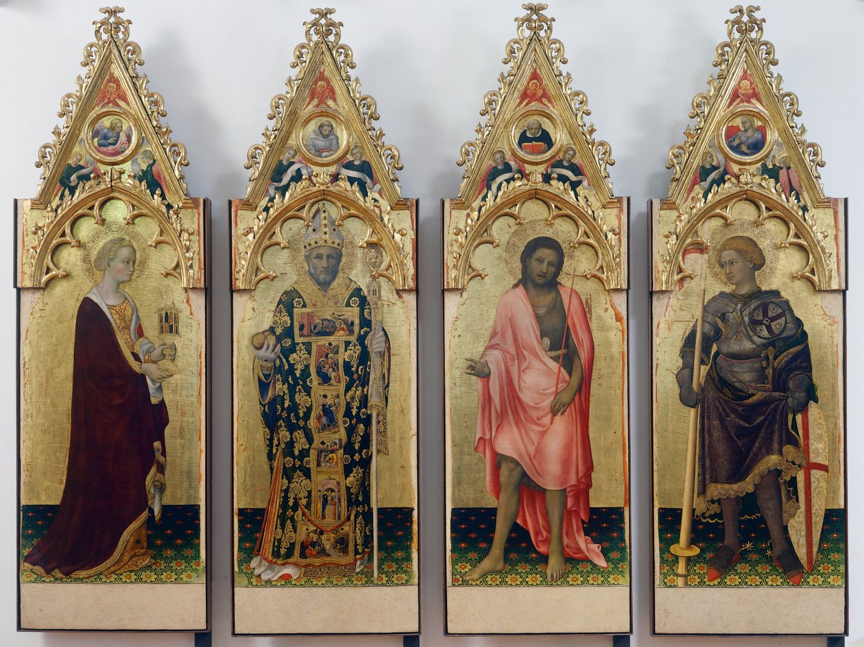 Czterech świętych poliptyku Quaratesi, św. Marii Magdaleny, św. Mikołaja z Bari, św. Jana Chrzciciela i św. autorstwa Gentile da Fabriano