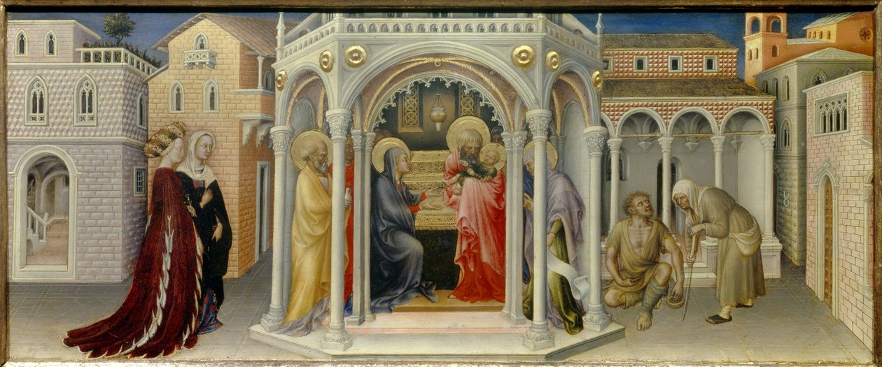 Prezentacja w Temple Wood Painting by Gentile da Fabriano (1370-1427) 1423 nd. 0,26x0,66 m² autorstwa Gentile da Fabriano
