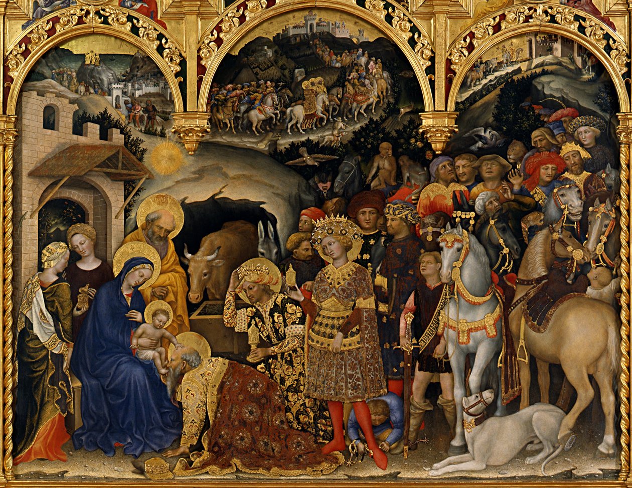Pokłon Trzech Króli, 1423 autorstwa Gentile da Fabriano