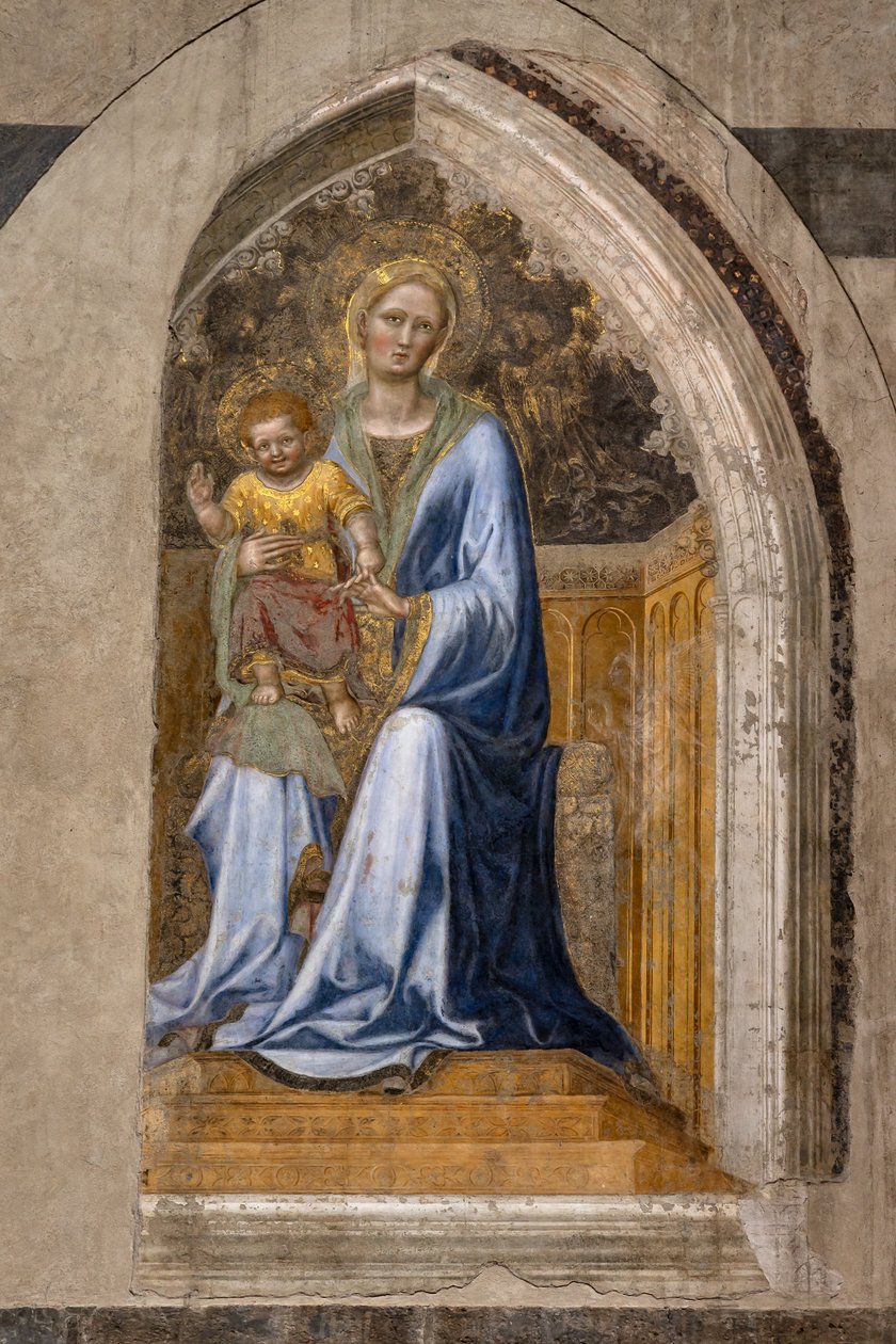 Wnętrze: „Madonna na tronie z Dzieciątkiem i aniołami”, Gentile da Fabriano autorstwa Gentile da Fabriano