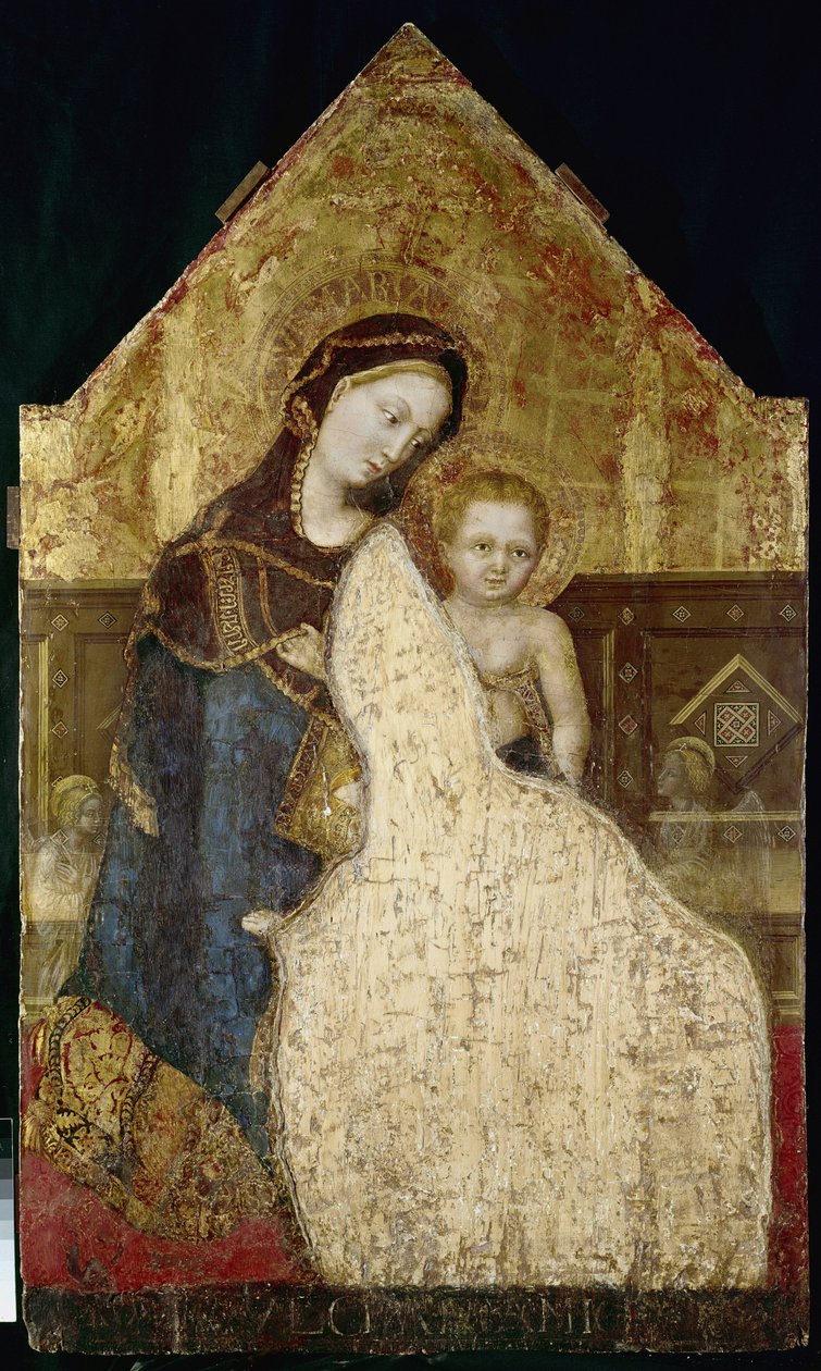 Dziewica z dzieckiem (tempera na panelu) autorstwa Gentile da Fabriano
