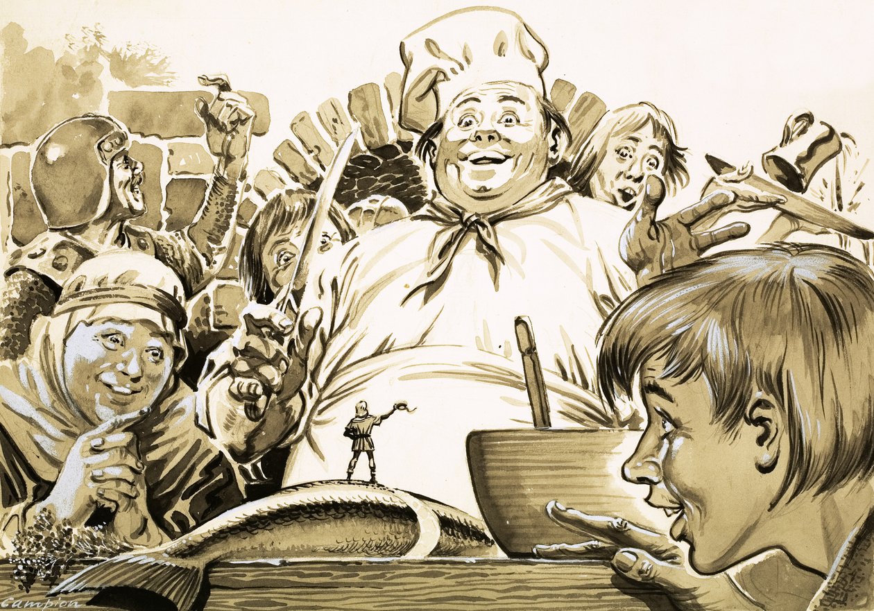 Ilustracja z książki "Tom Thumb" autorstwa braci Grimm autorstwa Geoff Campion
