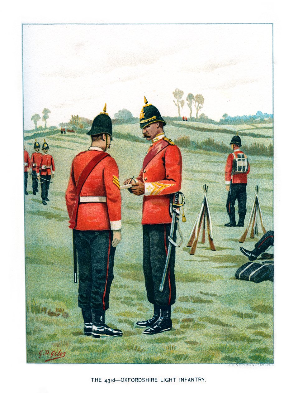 43. Pułk Lekkiej Piechoty Oxfordshire, ok. 1890 r. autorstwa Geoffrey Douglas Giles