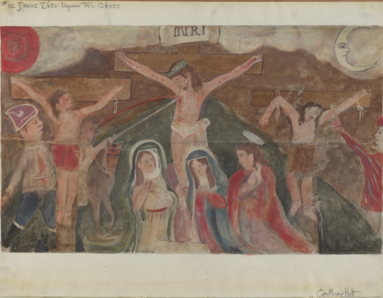 Stacja Drogi Krzyżowej nr 12: Jezus umiera na krzyżu, ok. godz. 1936. autorstwa Geoffrey Holt