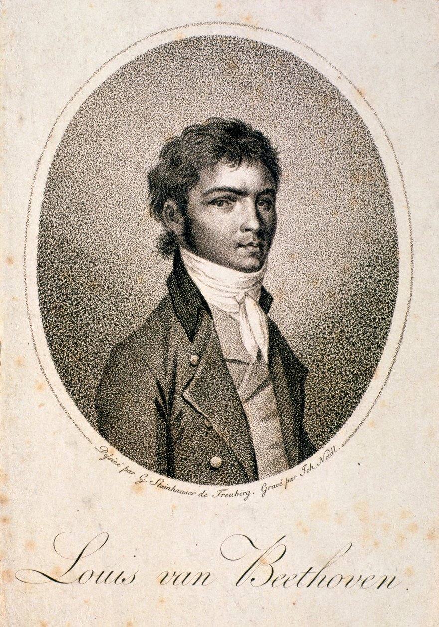 Portret Ludwika van Beethovena (1712-73) rytowany przez Johanna Josepha Neidla (1776-1832) (mezzotinta) autorstwa Georg Andreas Steinhauser