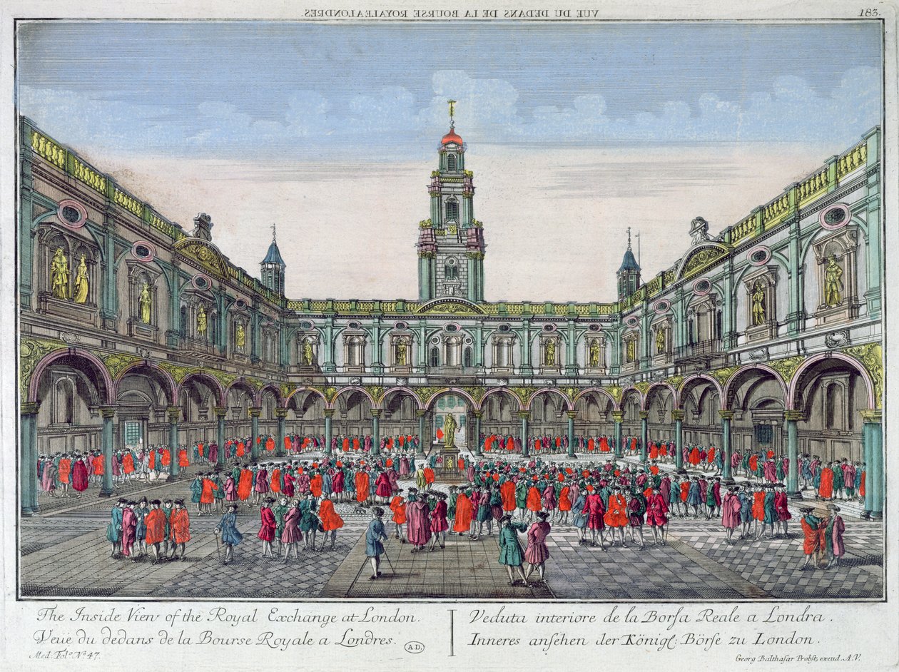 Widok z wnętrza Royal Exchange, Londyn autorstwa Georg Balthasar Probst
