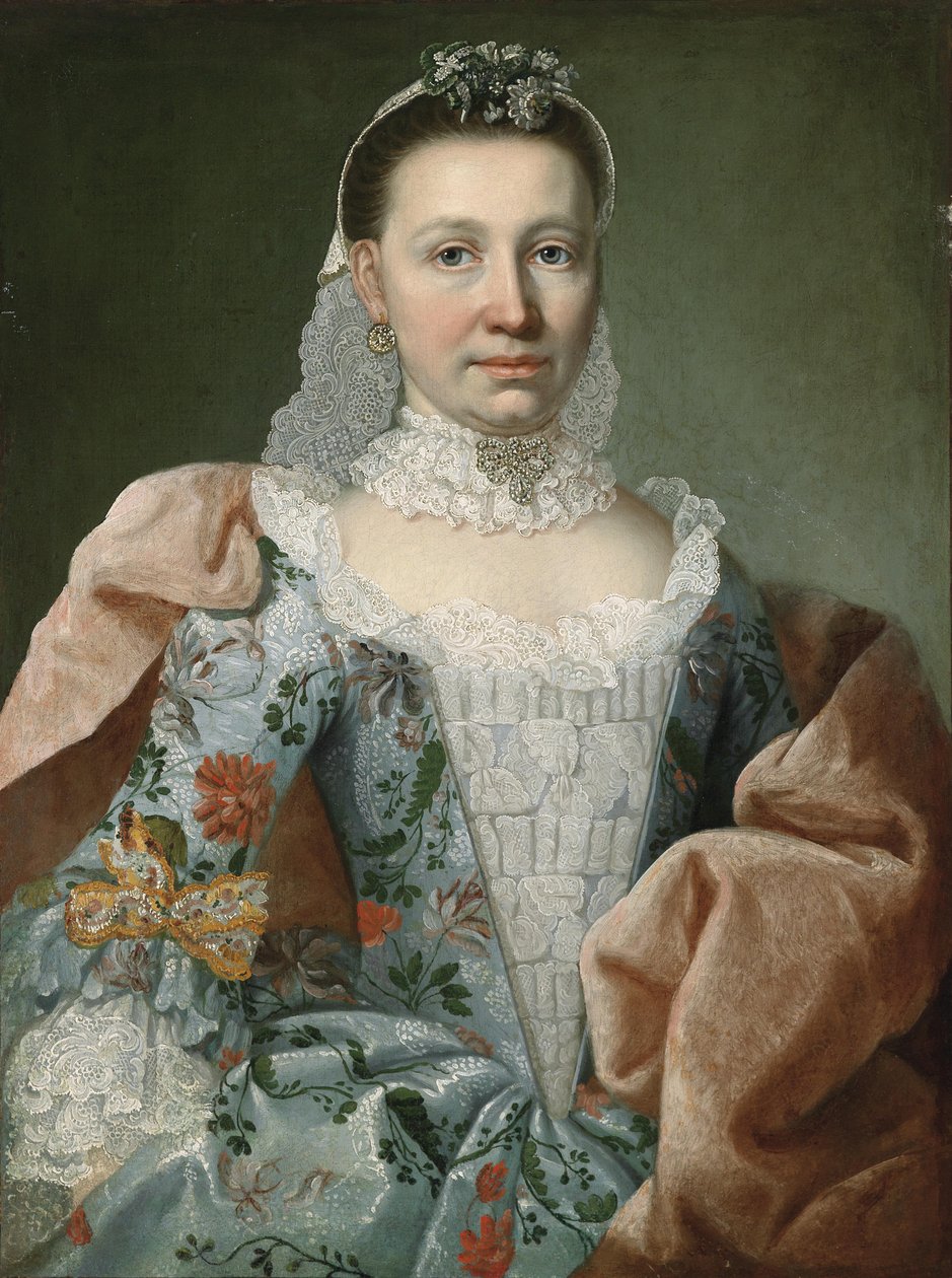 Portret bogato ubranej dworskiej damy autorstwa Georg David Matthieu
