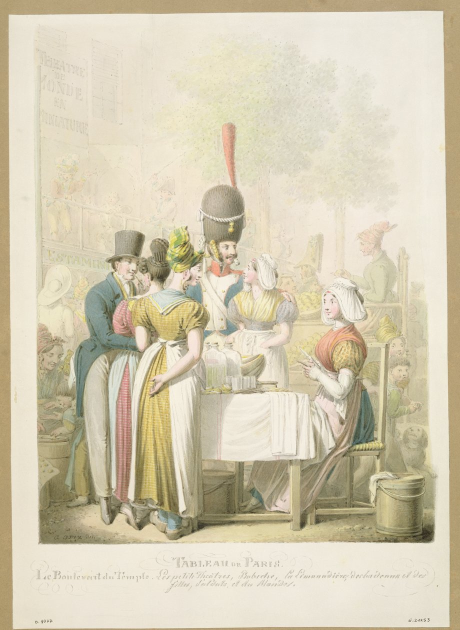 Boulevard du Temple, z „Tableau de Paris”, 1831 autorstwa Georg Emanuel Opitz