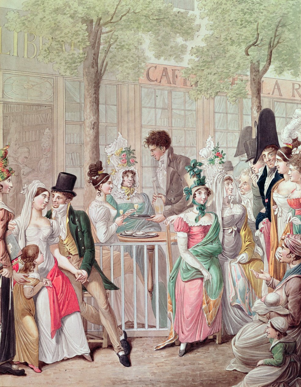 Taras Cafe de la Rotonde w 1814 r. autorstwa Georg Emanuel Opitz