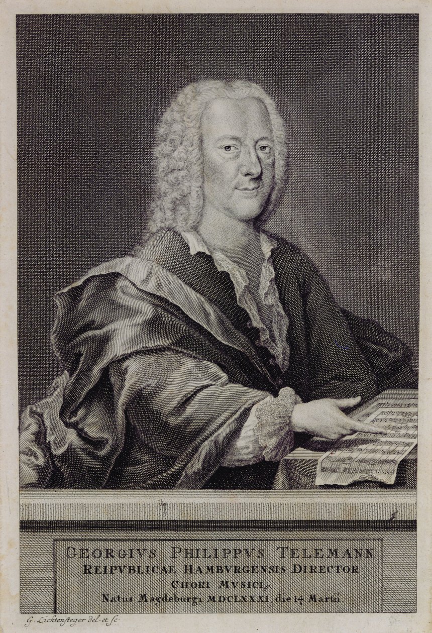 Portret Georga Philippa Telemanna autorstwa Georg Lichtensteger