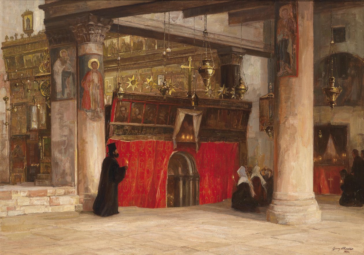 Widok cerkwi w Betlejem autorstwa Georg Macco