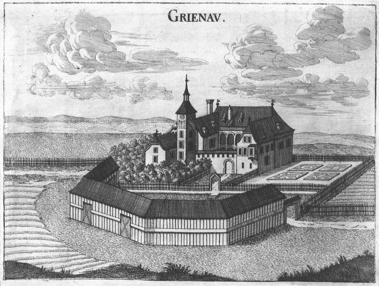 Grawer, widok zamku Grünau, Górna Austria autorstwa Georg Matthaus Vischer