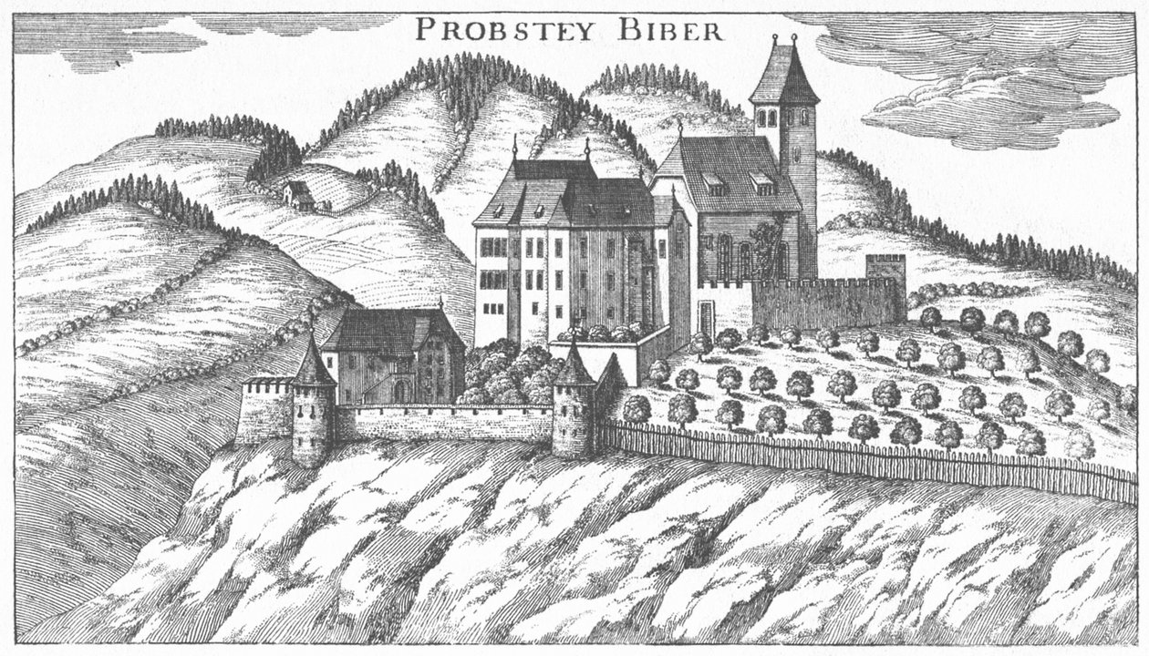 Zamek Piber autorstwa Georg Matthaus Vischer