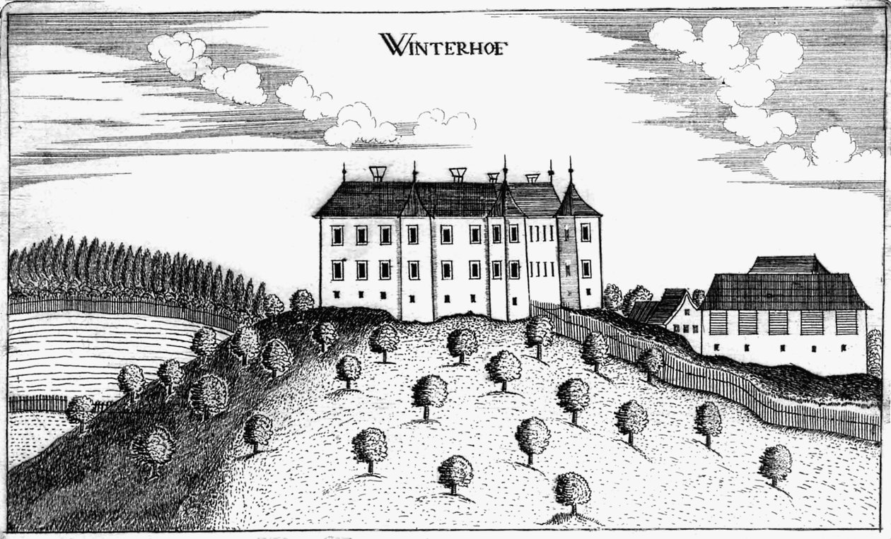 Zamek Winterhof w Stögerdorf autorstwa Georg Matthaus Vischer