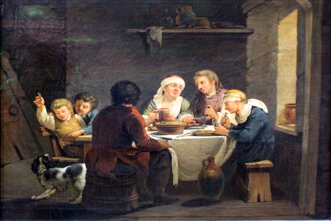 Rodzina na posiłku autorstwa Georg Melchior Kraus