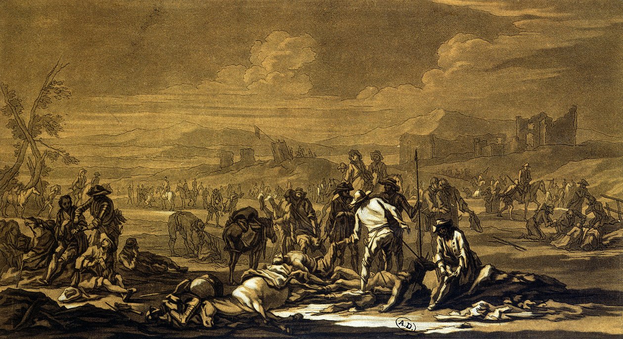 Po bitwie, 1695, ryty przez Christiana Rugendasa (1708-81) c.1740 autorstwa Georg Philipp I Rugendas