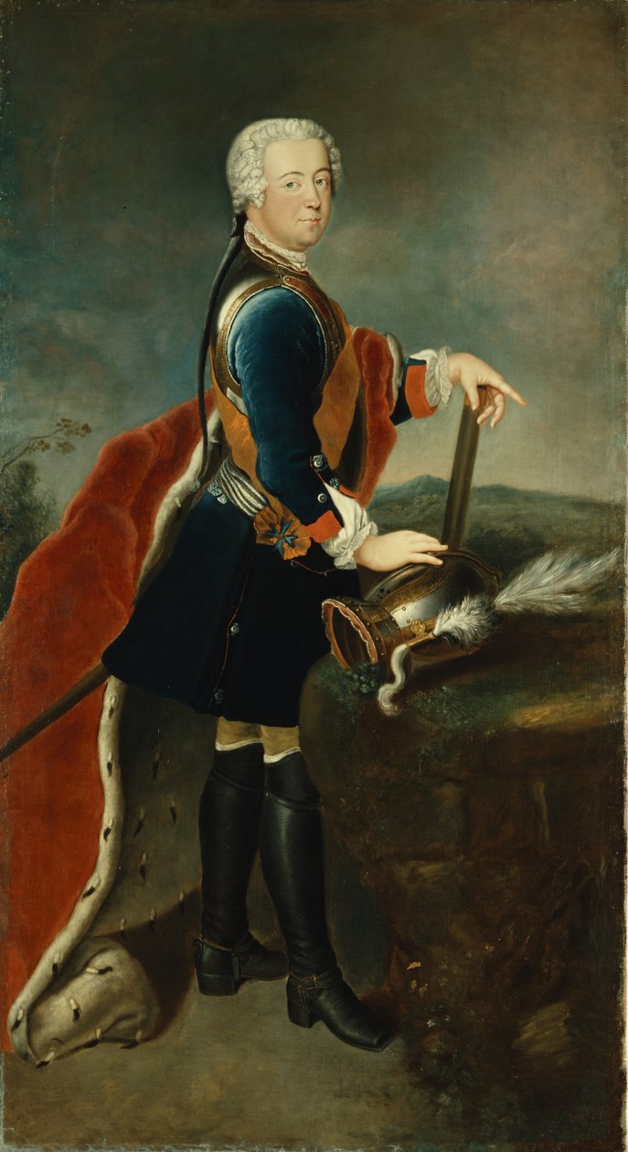 Książę koronny Fryderyk II, c.1736 autorstwa Georg Wenzeslaus von Knobelsdorff