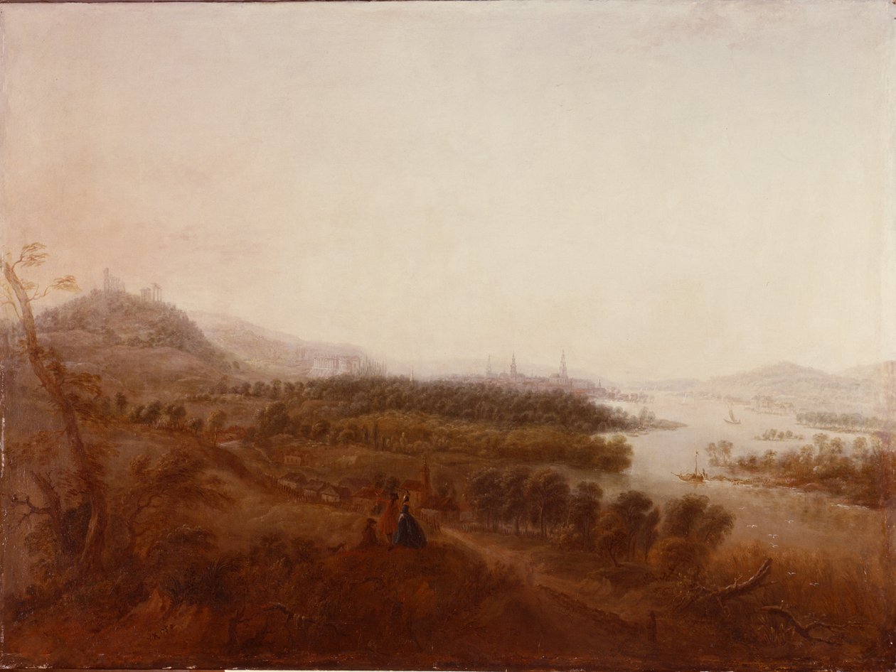 Widok z Schloss Sanssouci, Poczdam, 1750 autorstwa Georg Wenzeslaus von Knobelsdorff