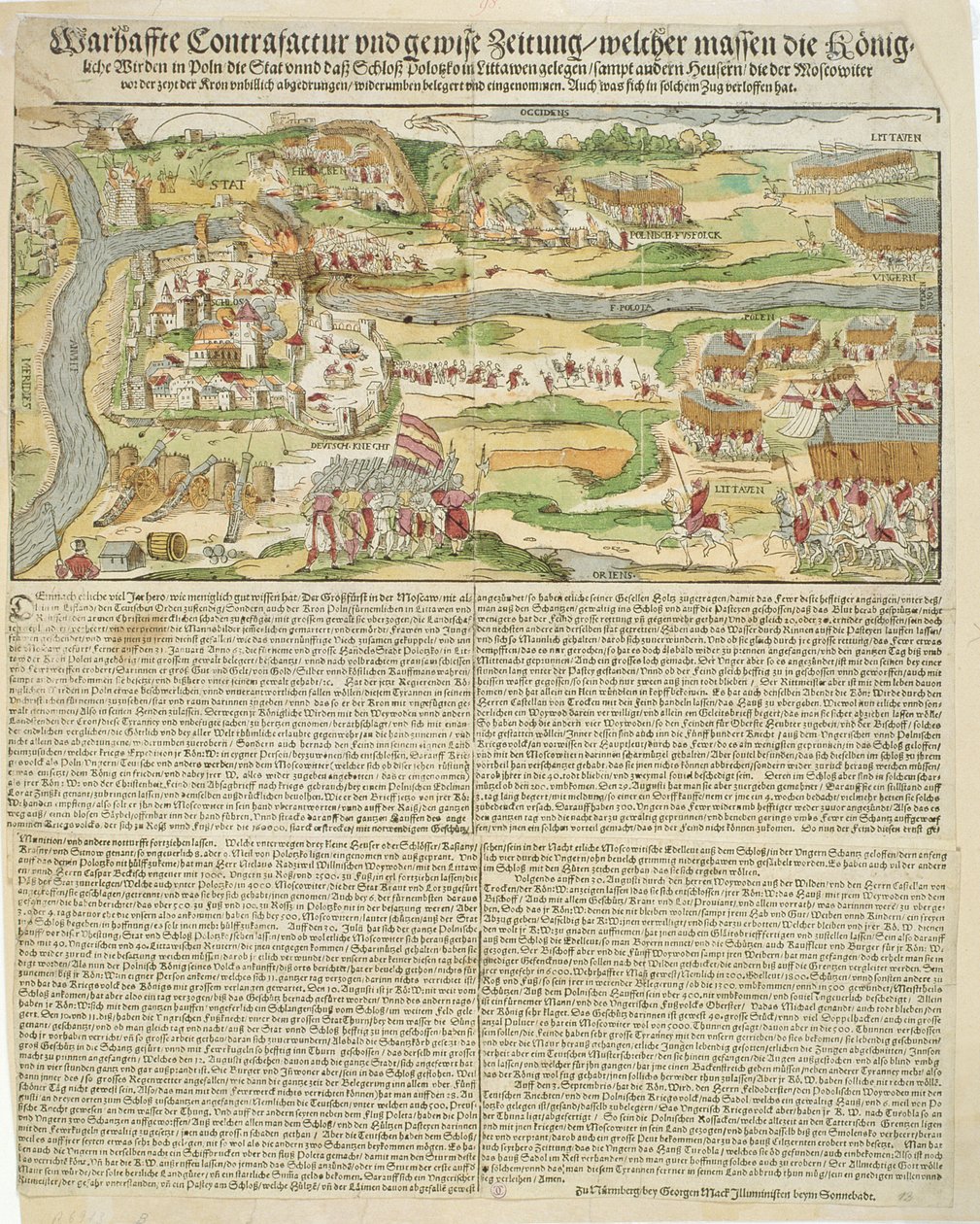 Widok oblężenia Połocka Stefana Batorego (1533-86) w 1579 r. autorstwa Georg the elder Mack