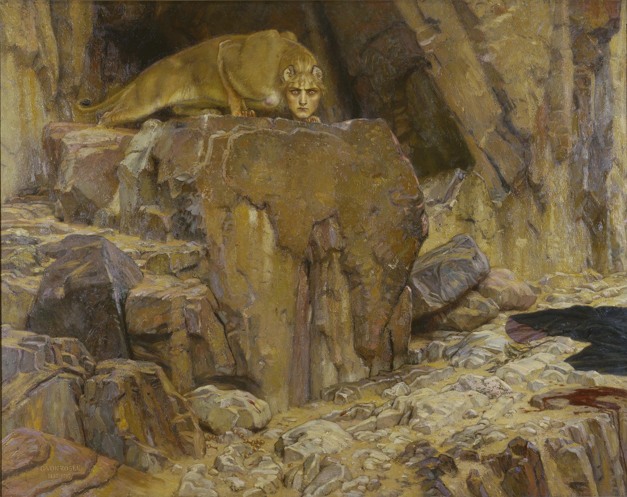 Le sphinx - Sfinks, autorstwa Rosena, Georga von (1843-1923). olej na płótnie autorstwa Georg  Rosen