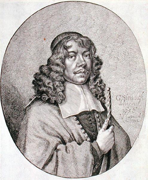 Portret Gabriela Schutza (1585-1672) rytowany przez Johanna Friedricha Leonarta (1633-80) 1668 (grafika) autorstwa Georg (after) Strauch