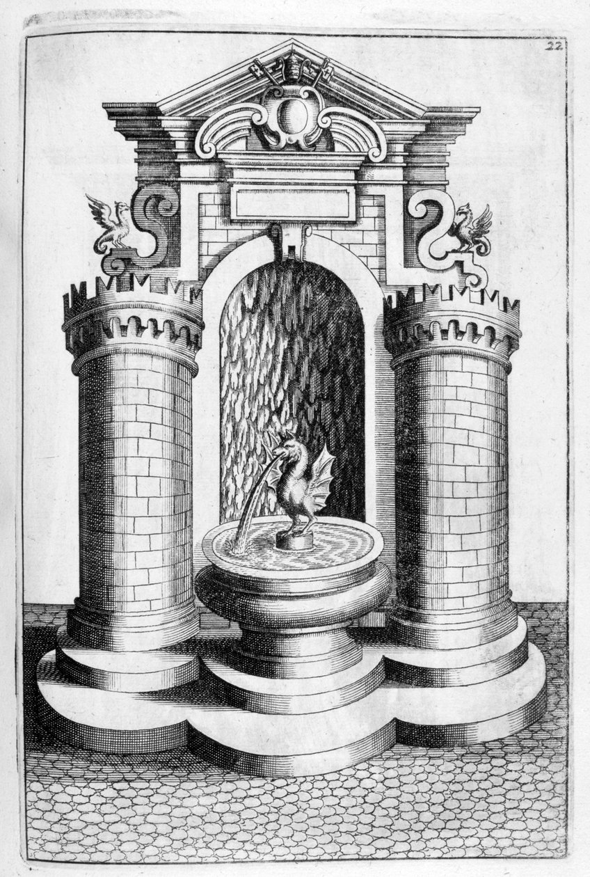 Projekt fontanny, 1664 autorstwa Georg Andreas Bockler