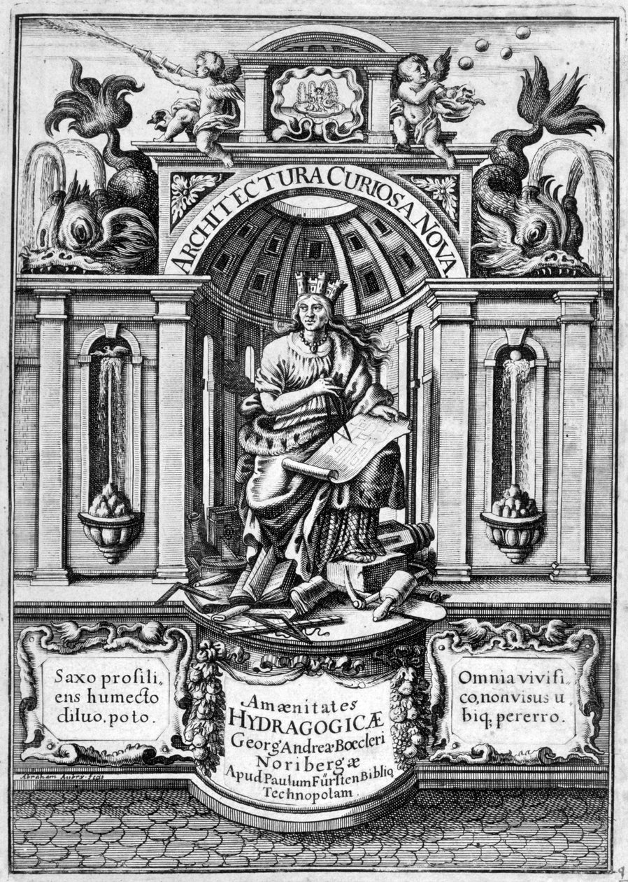 Strona tytułowa Architectura Curiosa Nova, 1664 autorstwa Georg Andreas Bockler