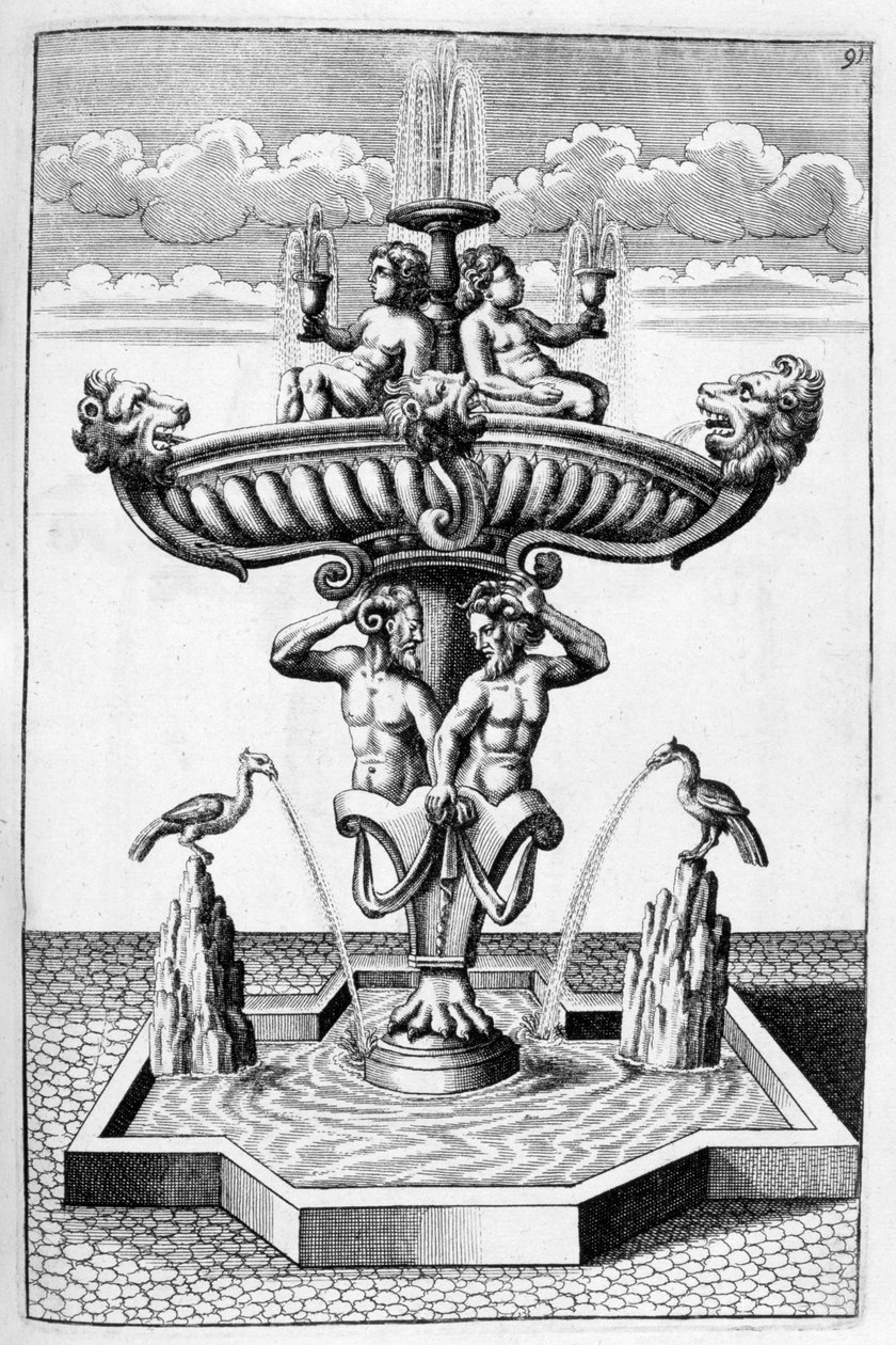 Ozdobny projekt fontanny, 1664 autorstwa Georg Andreas Bockler
