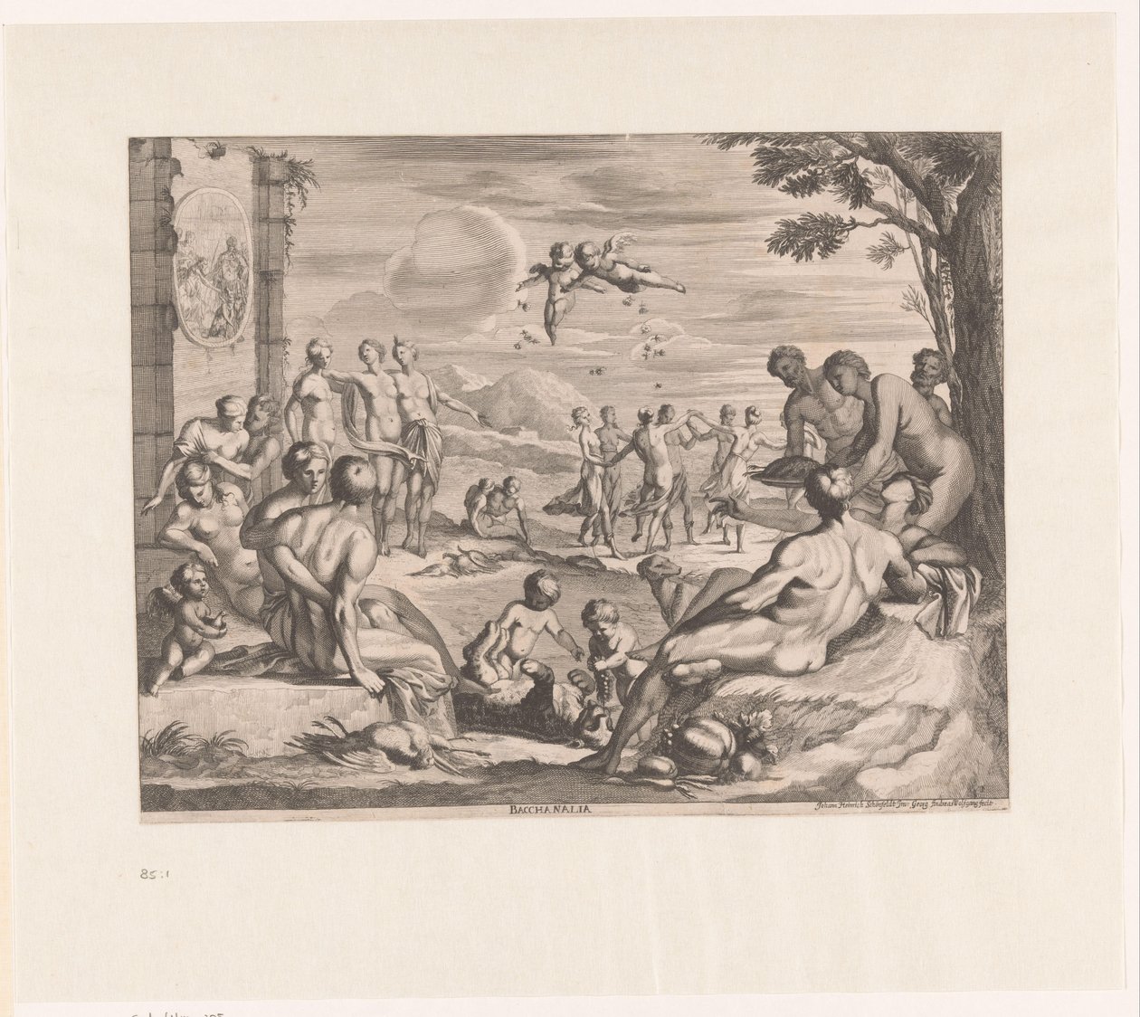 dionizyjski Bachanalia (tytuł na obiekcie) autorstwa Georg Andreas Wolfgang