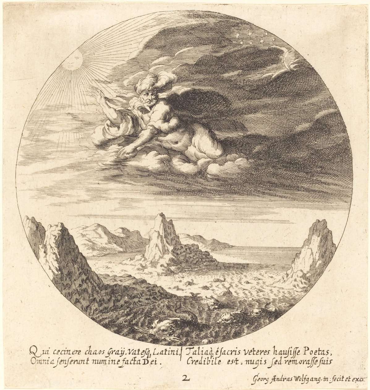 Bóg tworzy porządek z chaosu autorstwa Georg Andreas Wolfgang the Elder