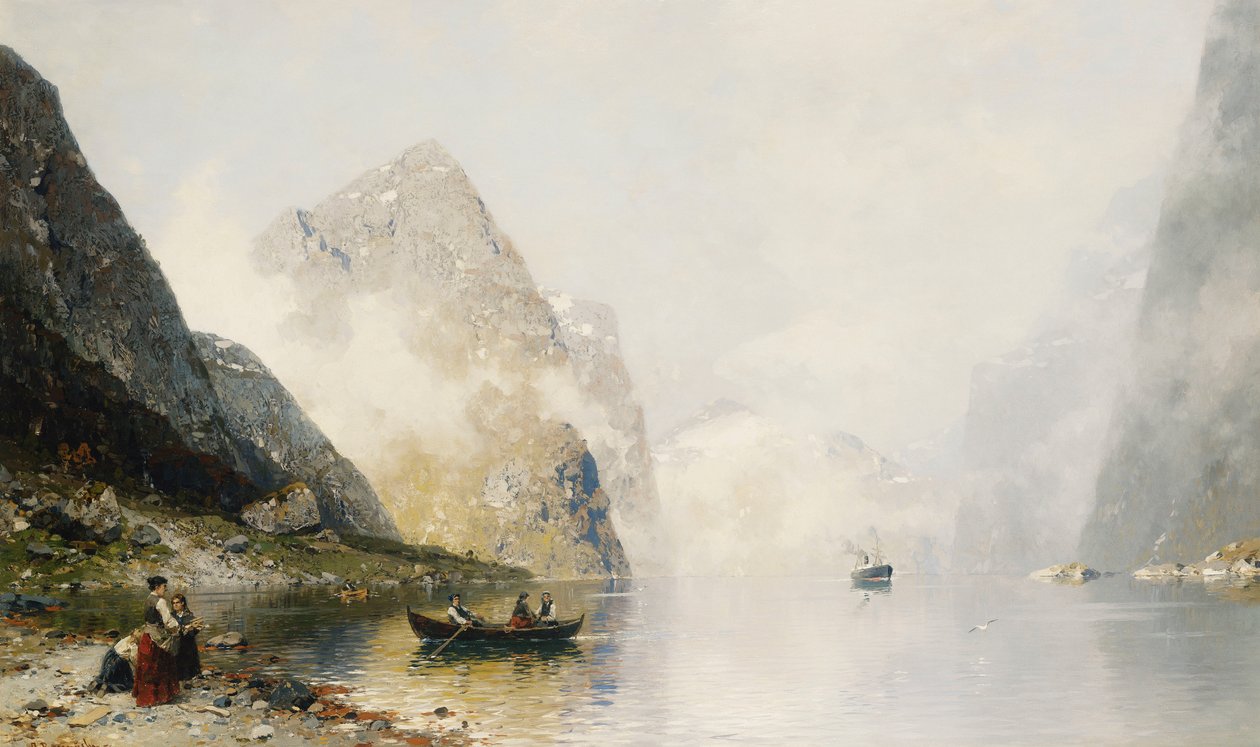 Scena fiordowa autorstwa Georg Anton Rasmussen