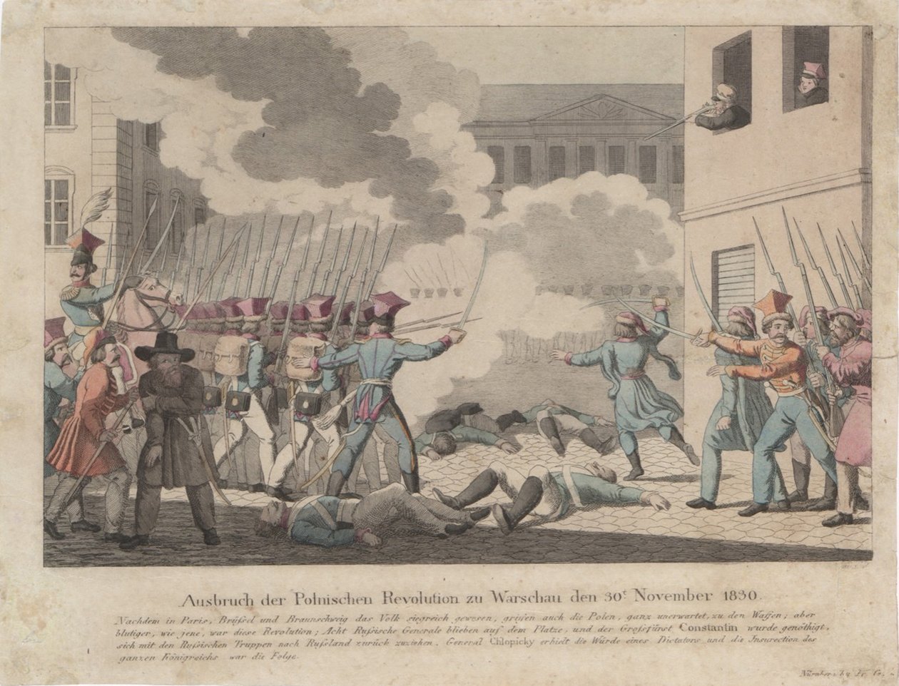 Wybuch rewolucji polskiej w Warszawie w listopadzie 1830 r. autorstwa Georg Benedikt Wunder