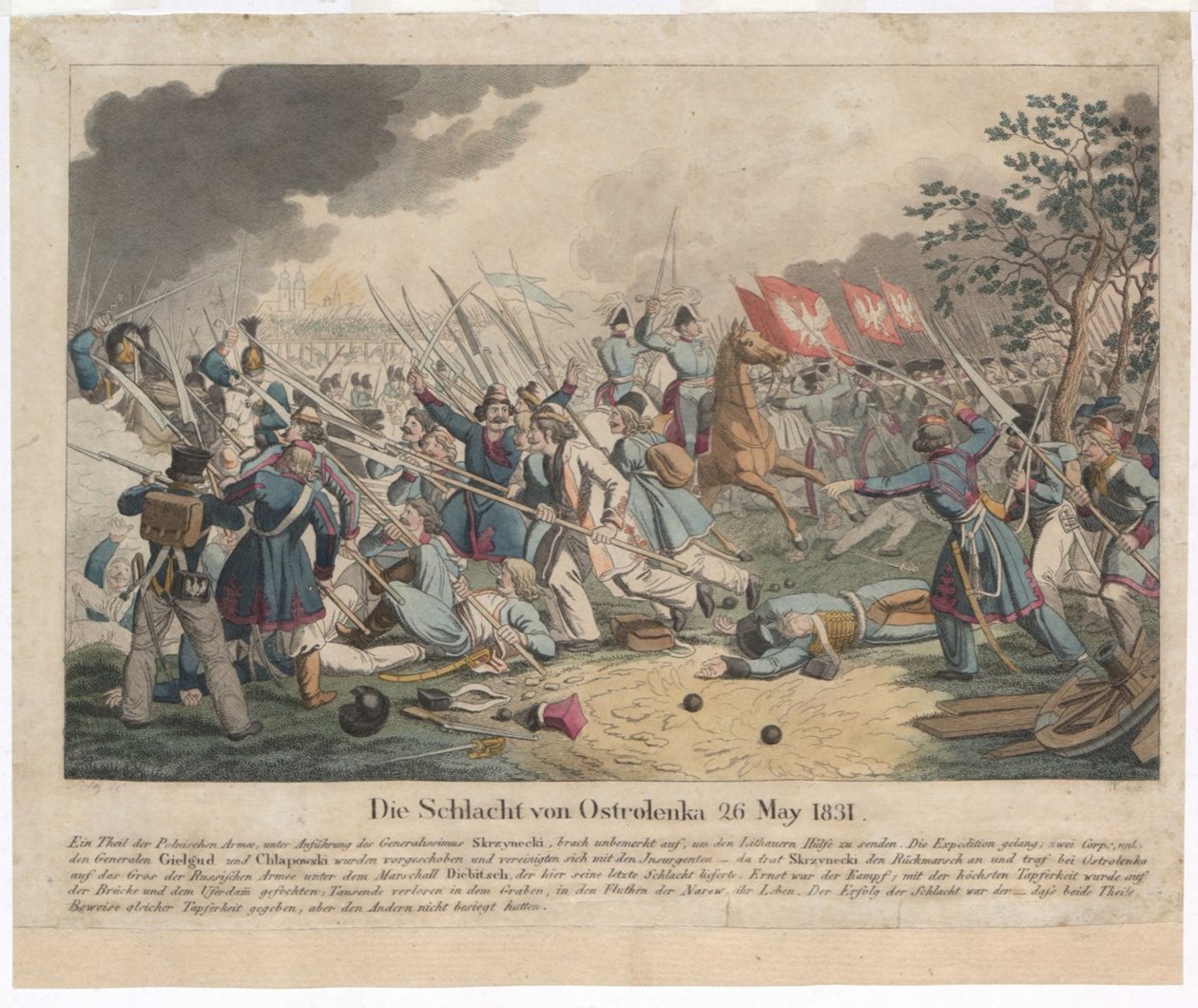 Bitwa pod Ostrołęką 26 maja 1831 r. autorstwa Georg Benedikt Wunder