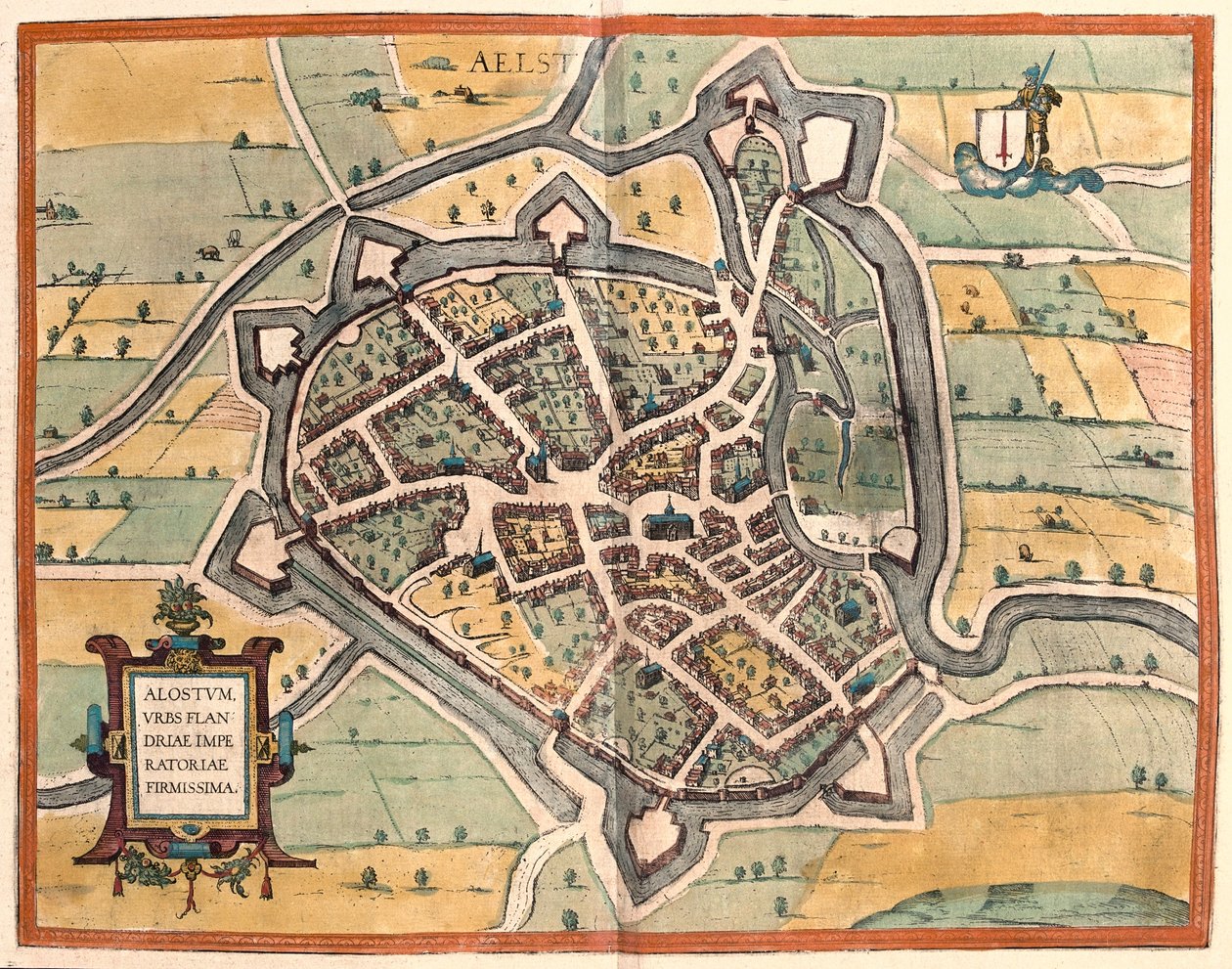 Aalst, Belgia - w "Civitates Orbis Terrarum" Georga Brauna, Kolonia 1617 r. autorstwa Georg Braun