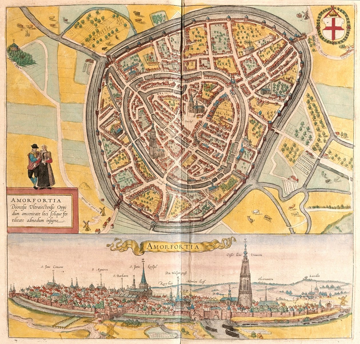 Amersfoort, Holandia - w "Civitates Orbis Terrarum" Georga Brauna, Kolonia 1617 r. autorstwa Georg Braun